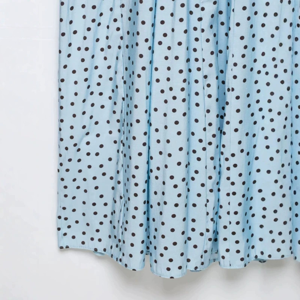 ZARA Fashion Polka Dot Halter Neck Midi Puffy Dress